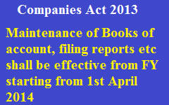 Companies Act 2013 and Books of Accounts