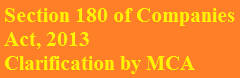 MCA Circular on Section 180 Companies Act 2013