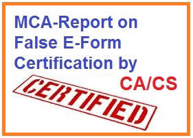 Report on false e-form certification by CA CS
