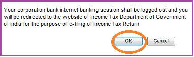 Corporation Bank -Income Tax E-filing login
