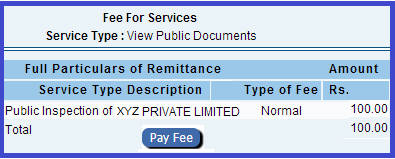 payment of Inspection Fee