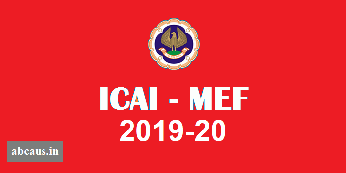 Last Date Extended For Icai Online Mef Application Form 2019 20